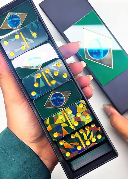 Dominó de Resina Personalizado Brasil – Edição Holográfica