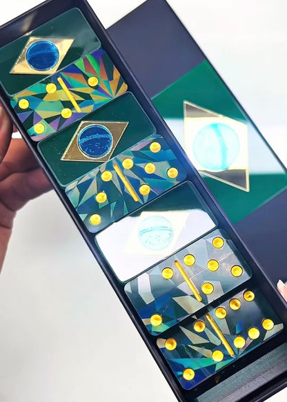 Dominó de Resina Personalizado Brasil – Edição Holográfica