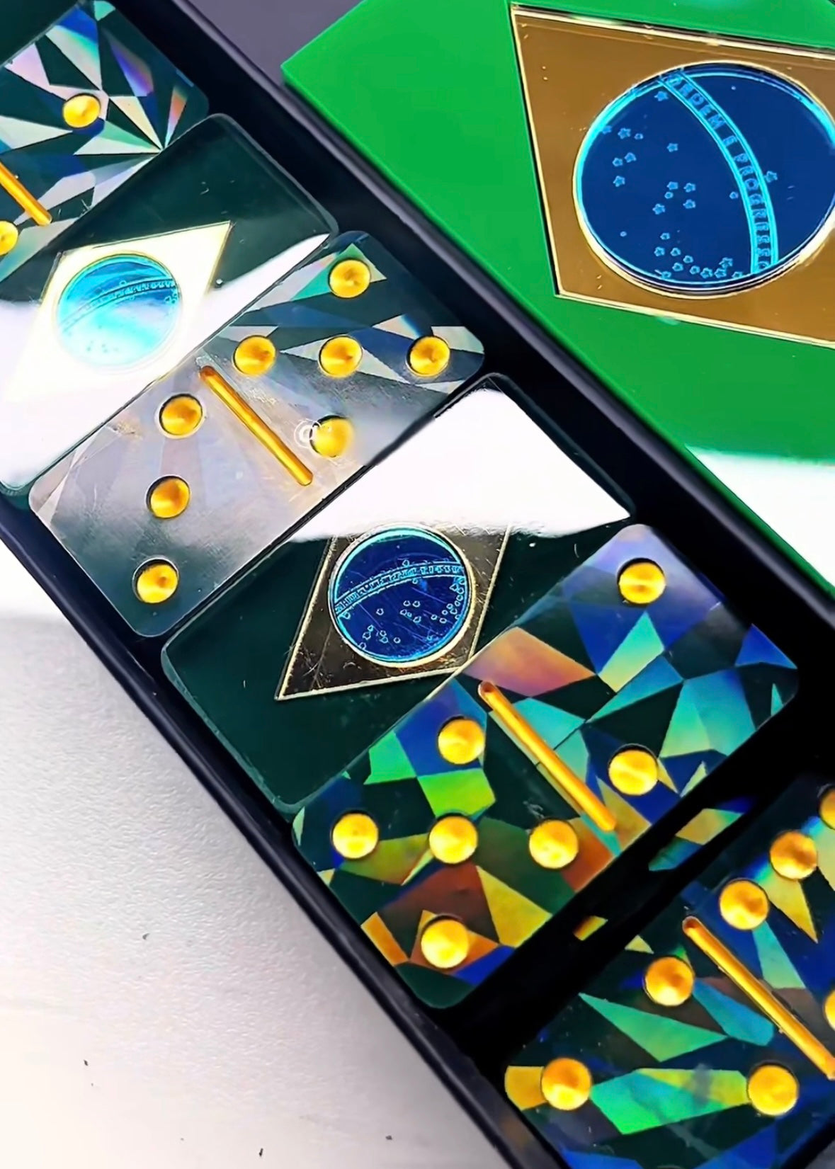 Dominó de Resina Personalizado Brasil – Edição Holográfica
